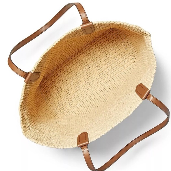 Michael Kors  Extra Large Logo Tote Bag Color Natural/Luggage - Picture 2 of 4